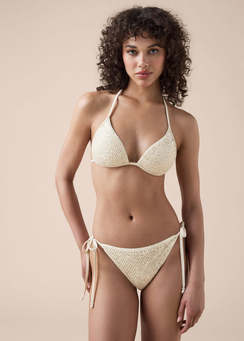 Triángulo Relleno Bikini Sequin Net