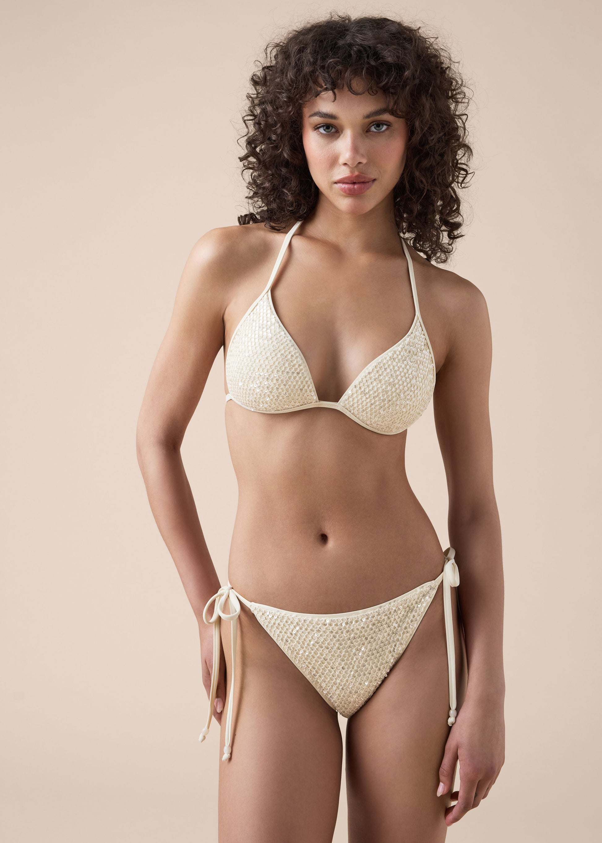 Triangolo Imbottito Costume Sequin Net